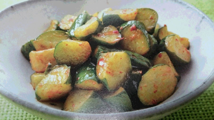 きゅうりの豆板醤炒め